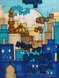Salman Farooqi, 30 x 42 Inch, Acrylic on Canvas, Cityscape Painting, AC-SF-494